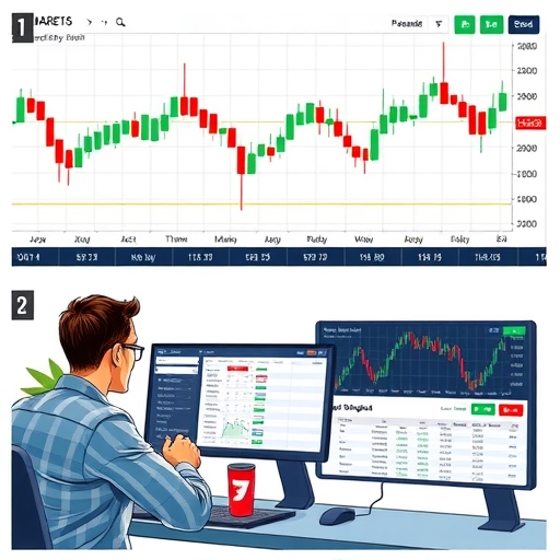 A Forex chart with vibrant tick volume bars