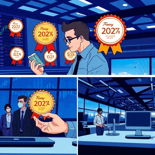 An illustration of a futuristic trading environment showcasing award-winning technology and user experience.