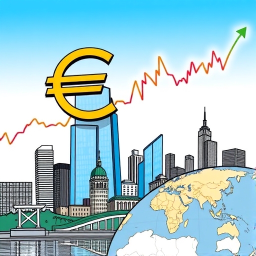 Global map highlighting Eurozone's influence