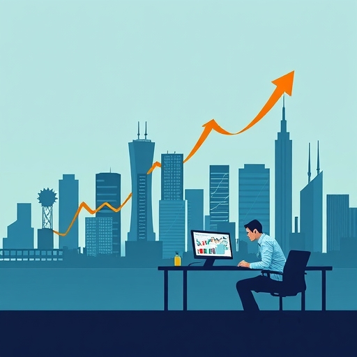 Abstract representation of technological innovation impacting financial landscapes.