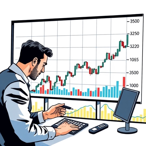 dynamic S&P 500 stock chart illustration