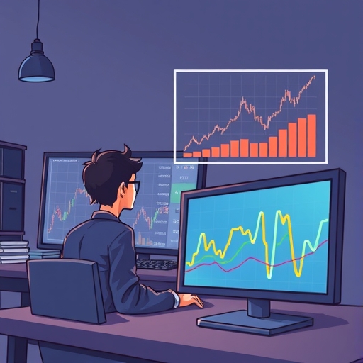 An abstract representation of global forex trading dynamics.