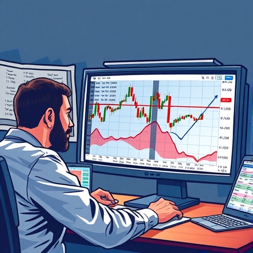 Visual representation of forex market dynamics with spreads and commissions