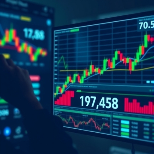 A dynamic market analysis taking place in the forex trading environment.
