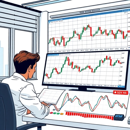 A visual representation of support and resistance levels on a price chart.