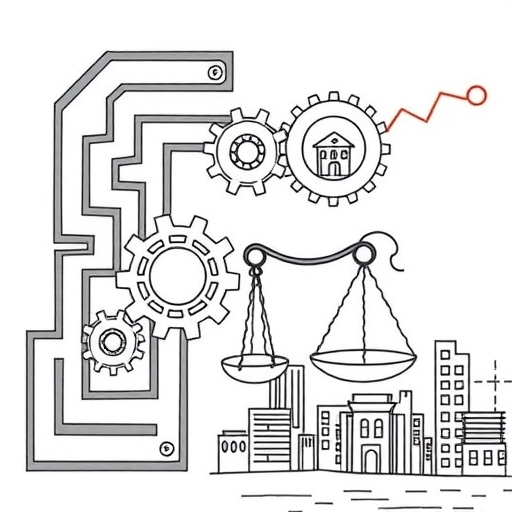 A labyrinth representing investment paths with gears symbolizing gearing ratios.
