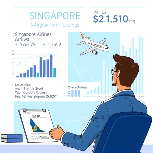 An airline analyst reviewing financial charts