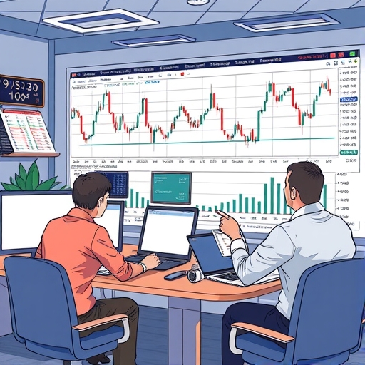 Traders analyzing EUR/USD charts in June