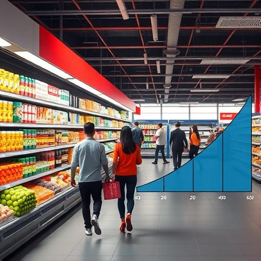 Economic growth visualization with retail sales trends