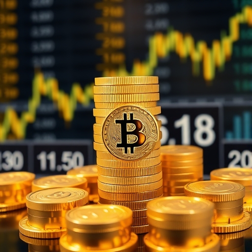 A stack of golden coins representing financial growth.