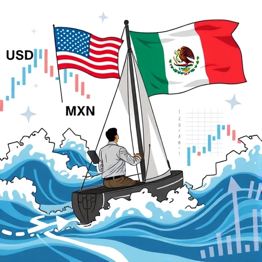 A financial navigator sailing through data charts and economic currents