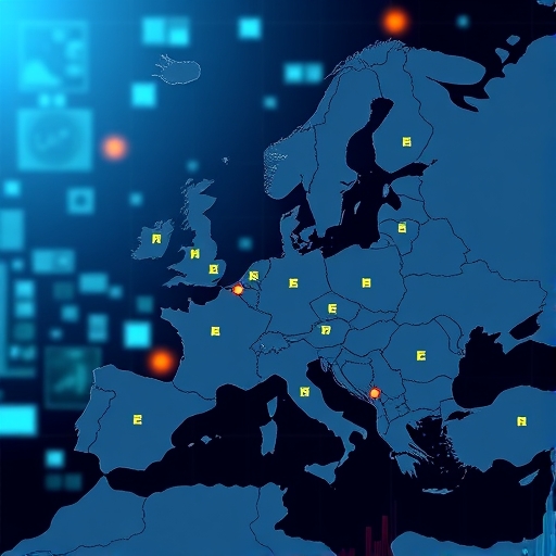 Europe map with euro integration highlights