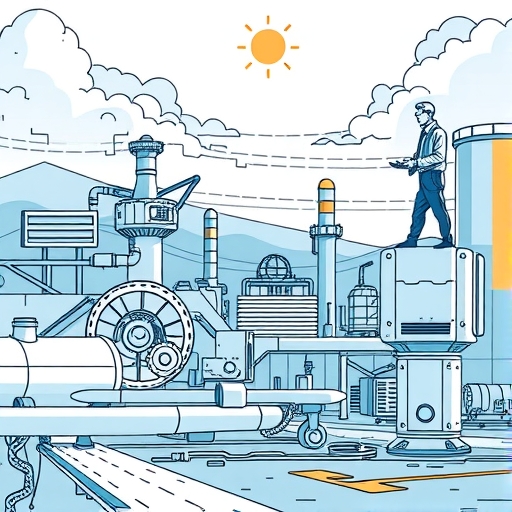 an industrial landscape with machinery