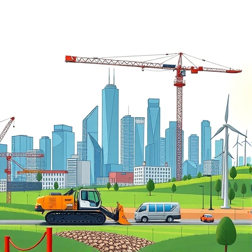 modern city skyline with digital infrastructure