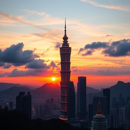 台北101上空的日落美景