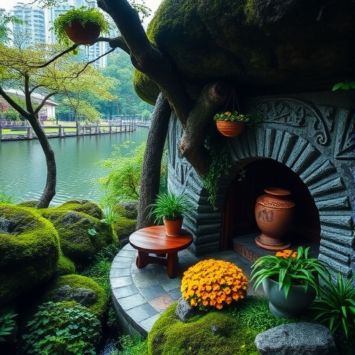 台灣山區的風景，陽光灑落在綠意盎然的山坡。