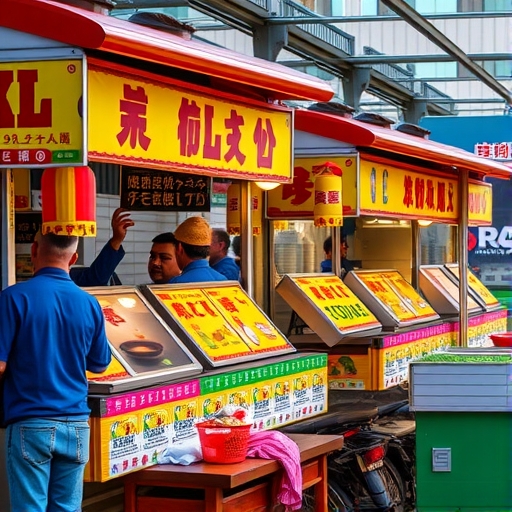 色彩繽紛的街頭美食攤位