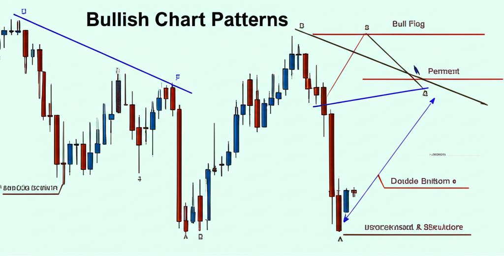 Illustration of bullish chart patterns for traders