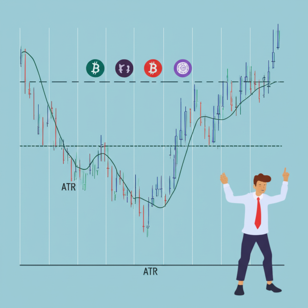 Chart showing ATR line across different volatility phases in stocks, forex, and crypto markets