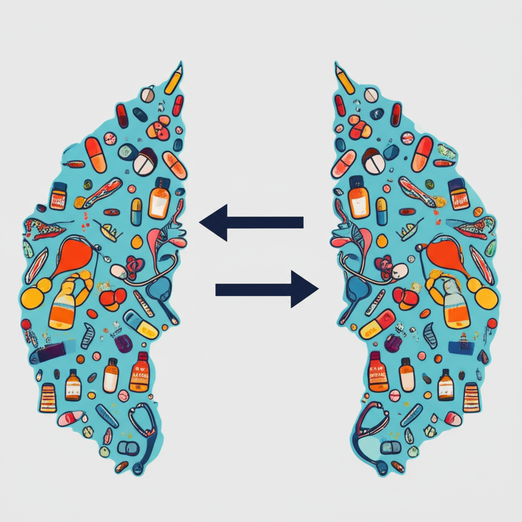 Visual representation of Johnson & Johnson splitting into two agile entities: one in pharmaceuticals and MedTech, the other in consumer health, highlighting strategic value creation
