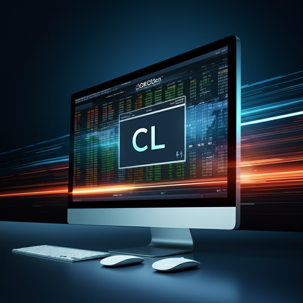 Stylized depiction of the CME Globex platform interface with CL ticker, global time zones, and dynamic data streams highlighting speed and reliability in electronic trading