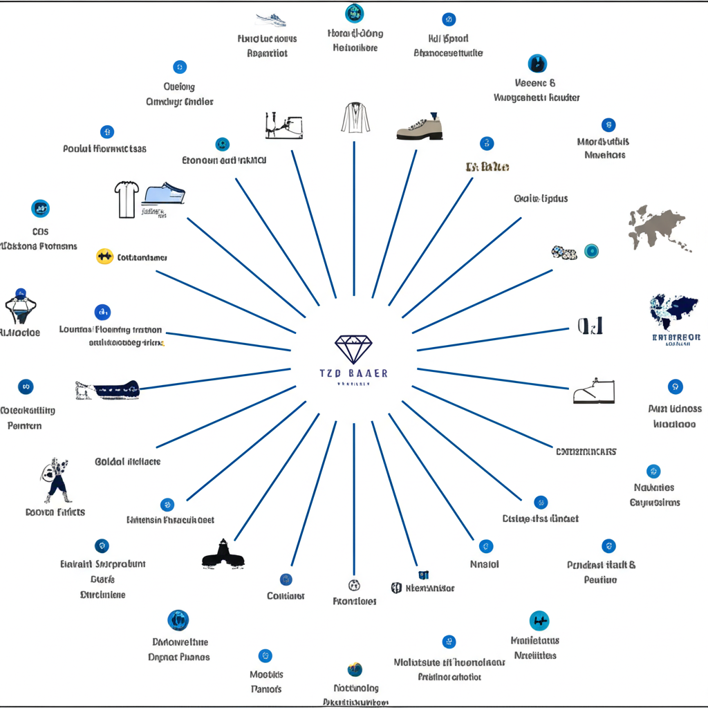 Illustration of ABG as a global network licensing the Ted Baker brand