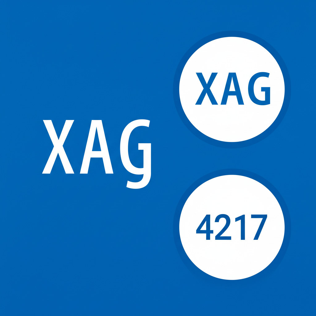 XAG as the international currency code for one troy ounce of silver, with the ISO 4217 standard logo, representing clarity and efficiency in global financial markets, illustration style