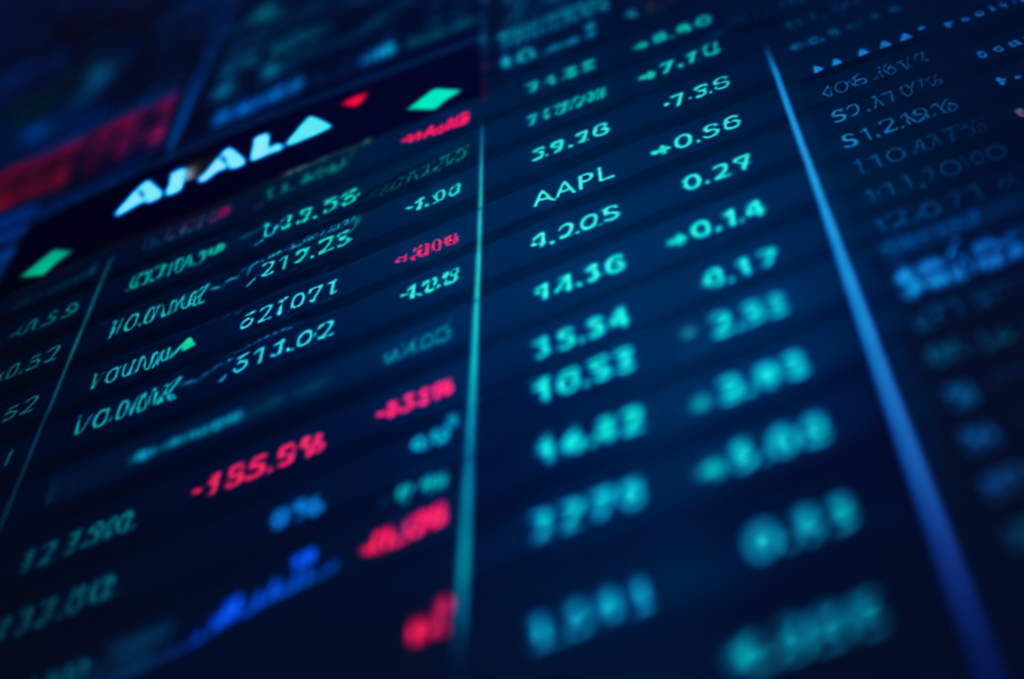 Financial dashboard showing real-time AAPL premarket data including price, volume, and percentage change