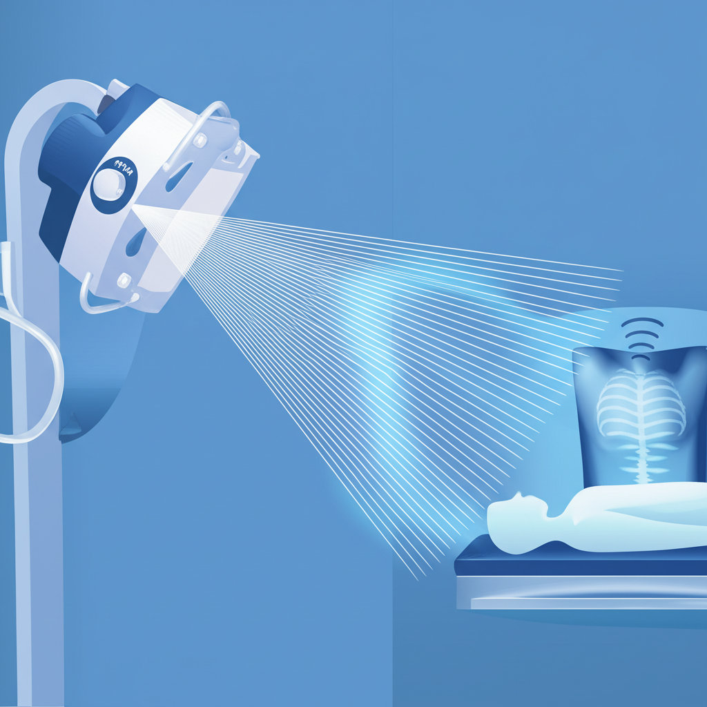 X-ray machine emitting photons with mAs dial controlling intensity and image formation